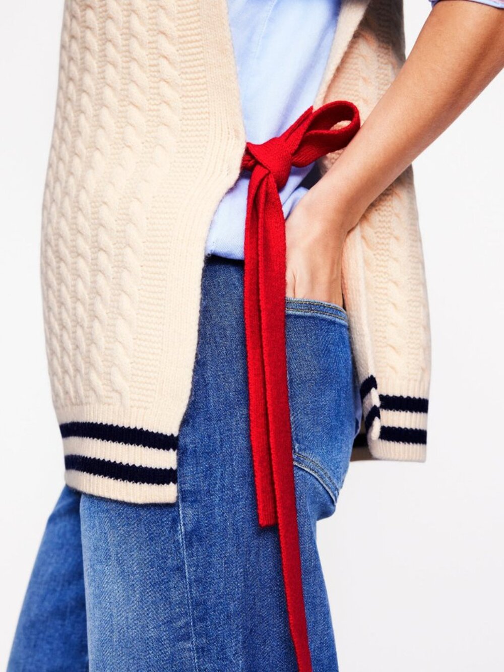 Boden Cable Knit Wool Vest Size M - Picture 2 of 6